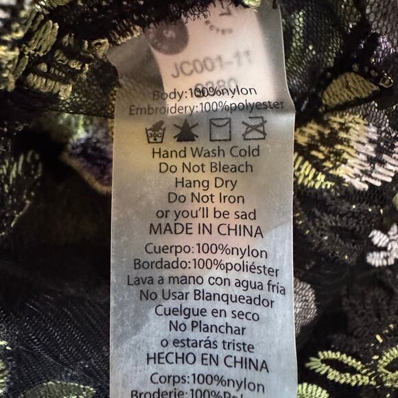 Lularoe Deanne II Sheer Mesh Flower Embroidered Maxi Dress Fairy Whimsigoth sz L - Picture 10 of 10